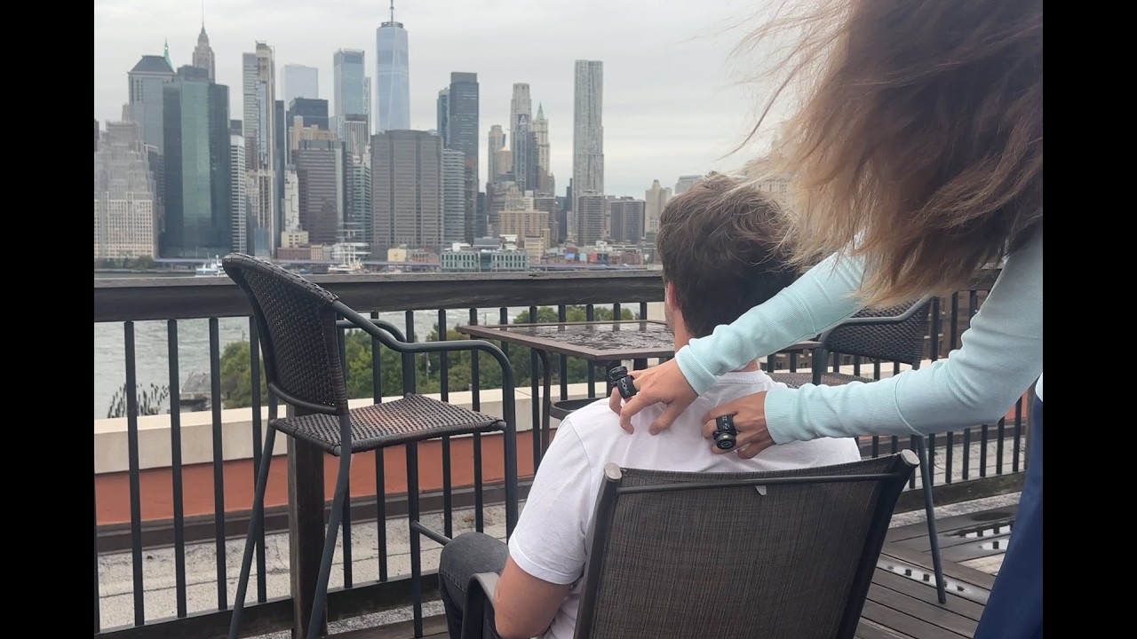 Head, scalp, shoulder and back scratching for ASMR tingles with NYC skyline