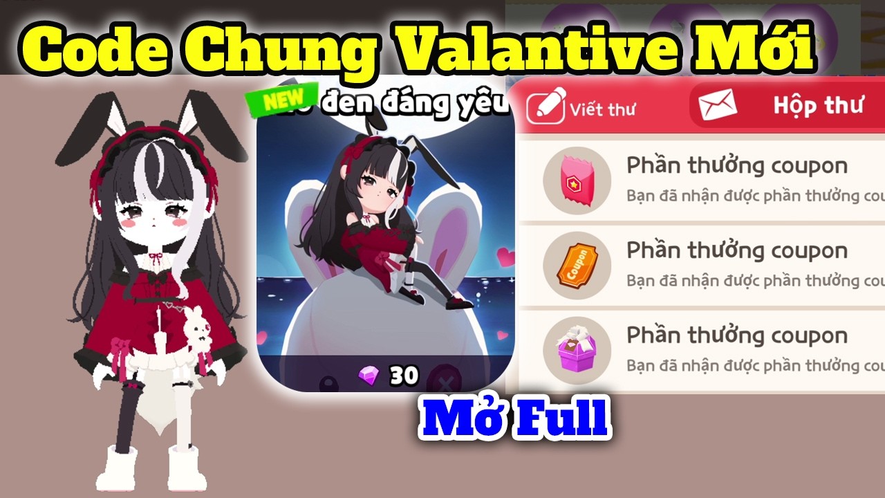 Code Chung Valentive và Mở Full Bốc Thăm Thỏ Đen Play Together