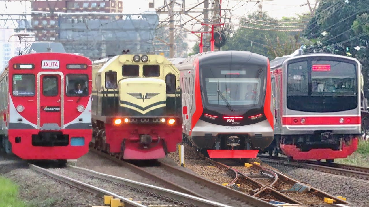 PASUKAN KERETA API SORE PADATI STASIUN TERSIBUK KOTA BOGOR ! Ada Lokomotif Vintage, KRL CRRC, JR 205