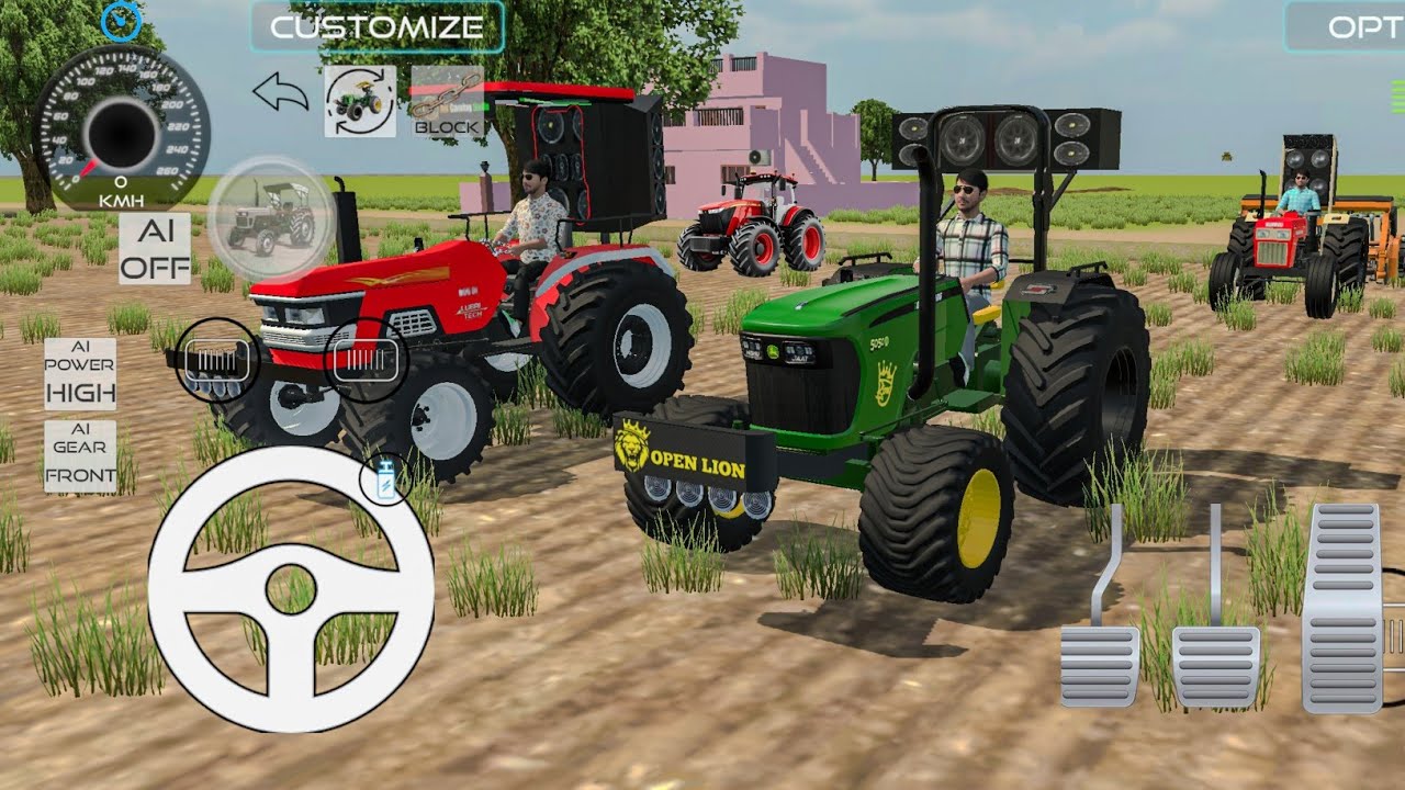 🔴Three tractors collided💀 with each other🔥#jcb #truck #tractor #dumper #games 