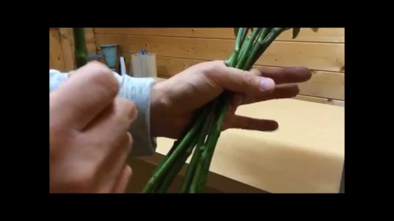 花束の作り方　スパイラルの基本編その１