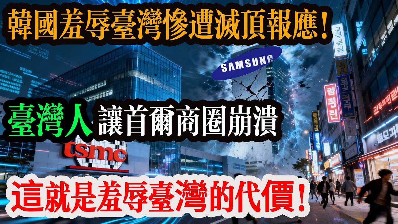 解氣！韓國羞辱台灣慘遭滅頂報應！台灣人用骨氣碾壓韓國傲慢！台灣人让首爾商圈崩潰，台積電掐住三星命門，這就是羞辱台灣的代價！#台積電 #台灣 #韩国 #三星