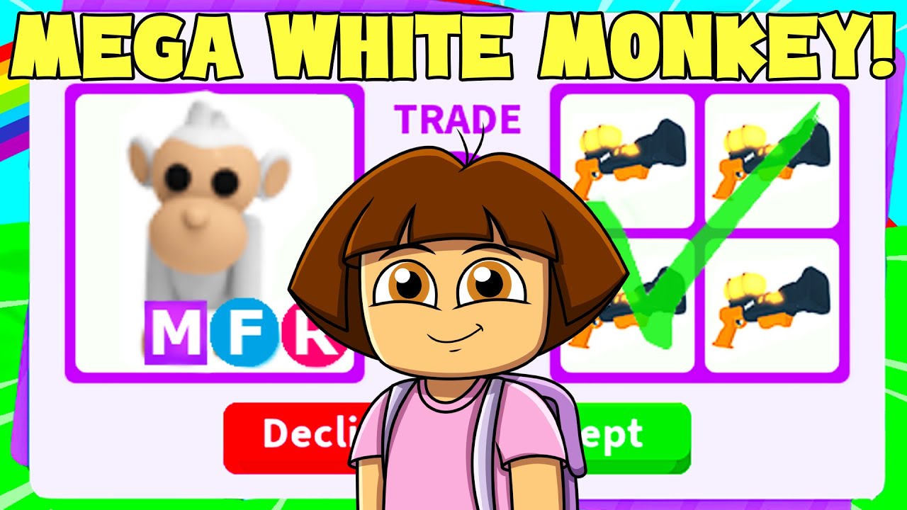 I traded a MEGA NEON WHITE MONKEY (adopt me)