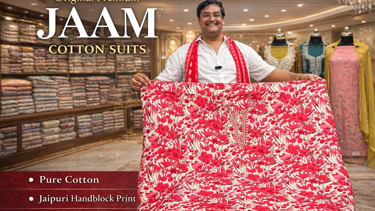375/- JAAM Cotton Ka Dhamaka,Surat suit wholsale Market #summerwearcollection #jaamcottonsuits 
