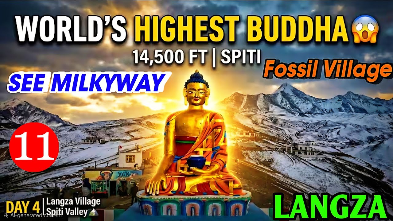 #vlog11 | Tallest Buddha Statue | Langza Village Spiti Valley | Spiti Valley Road Trip 2026 | Komic
