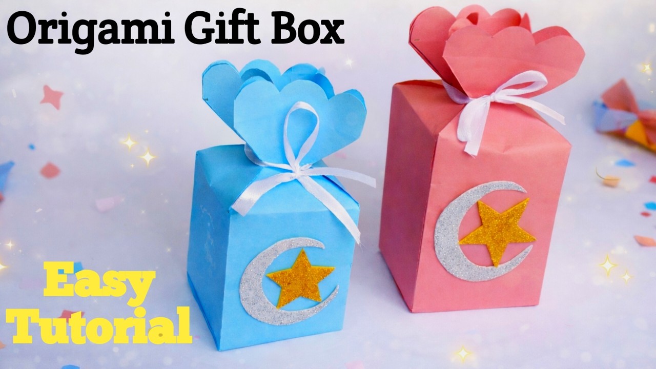 Как сделать подарочную коробку из оригами на Ид | Простая подарочная коробка своими руками | Поша...