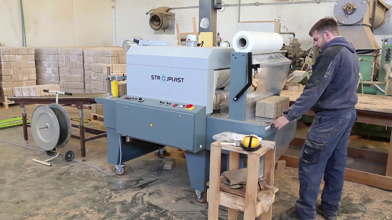 Briquettes packaging with AirLess Advance sleeve wrapper, STROJPLAST