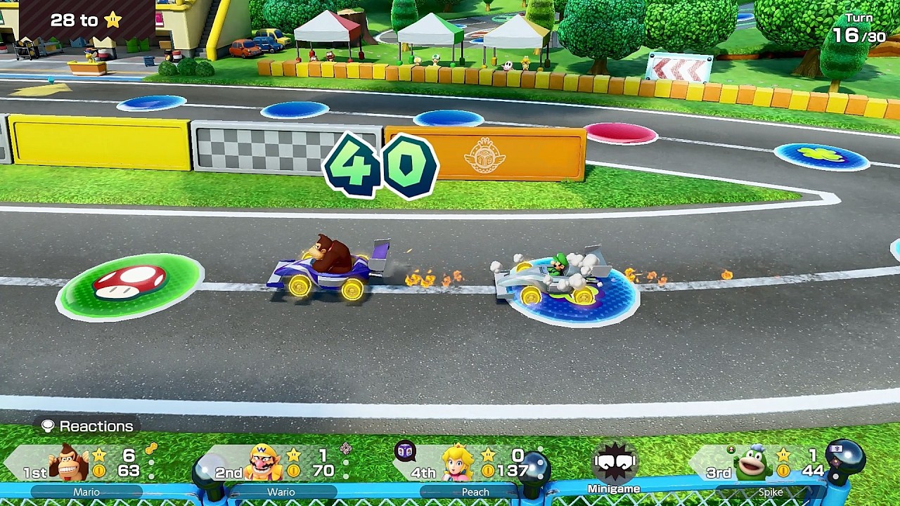 Super Mario Party Jamboree #338 Roll 'em Raceway Donkey Kong vs Peach vs Spike vs Wario