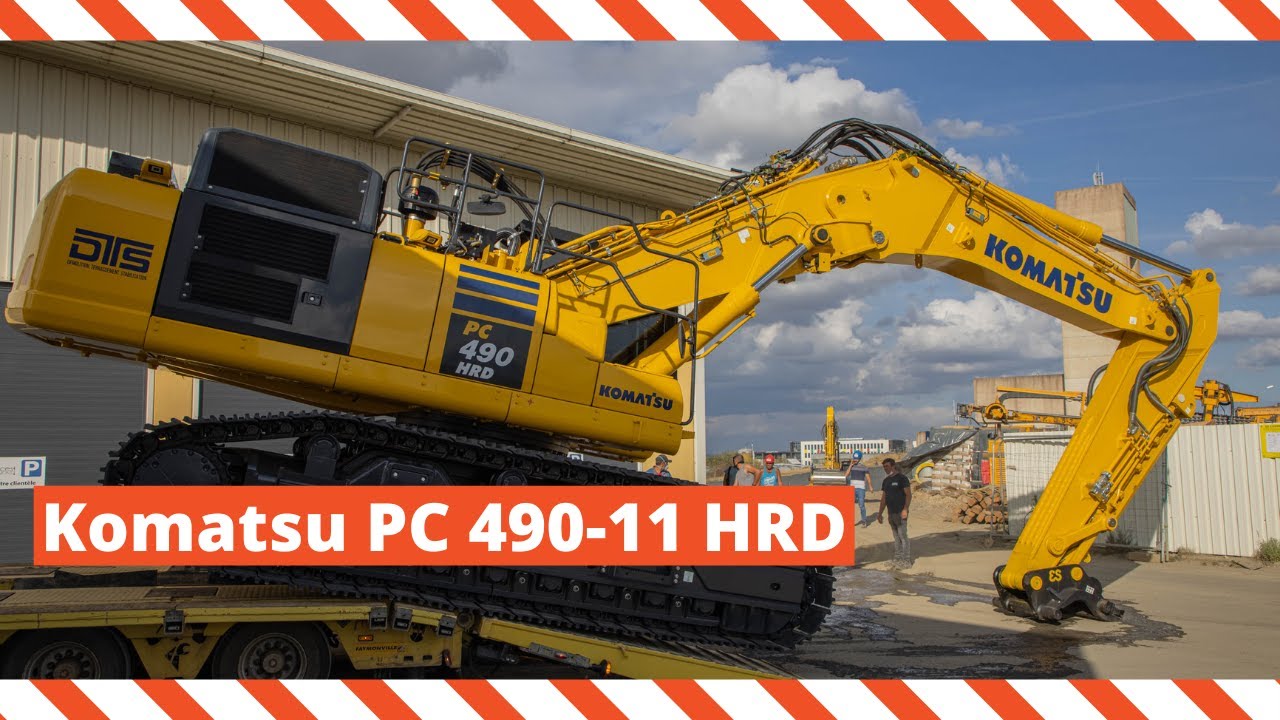 Brand new Komatsu PC 490-11 HRD being unloaded