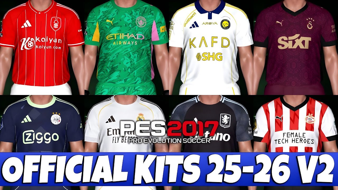Nuevos Kits Actualizados Para Pes 17 Temporada 25/26 Todos Los Parches