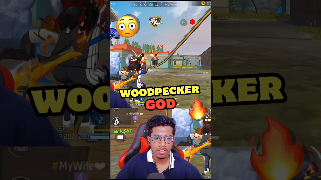 Woodpecker Headshot 💀 Overpower Mode 😈 #freefire #akshayakz #shorts
