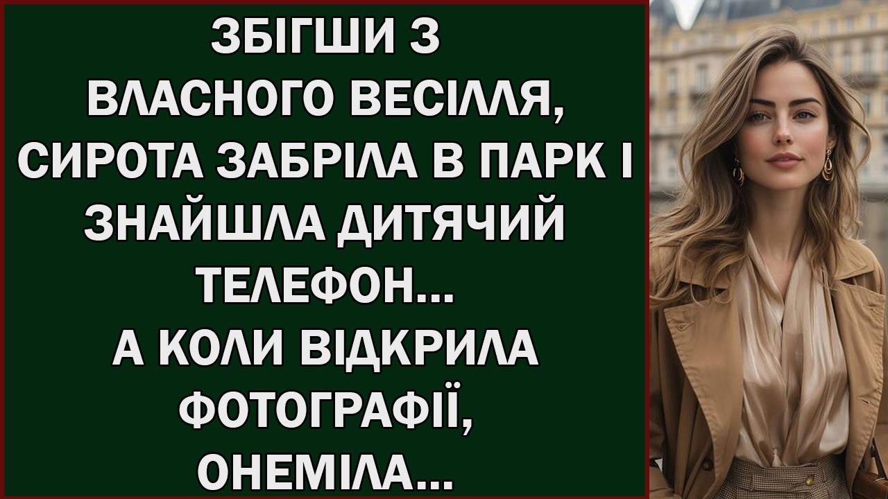 ЗБІГШИ З ВЛАСНОГО ВЕСІЛЛЯ, СИРОТА ЗАБРІЛА В ПАРК І ЗНАЙШЛА ДИТЯЧИЙ ТЕЛЕФОН   Українською