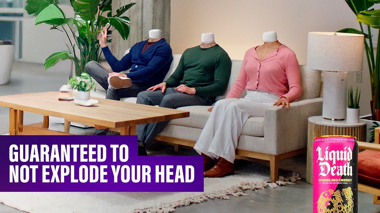 Liquid Death Energy Drink: Exploding Heads Big Game Commercial
