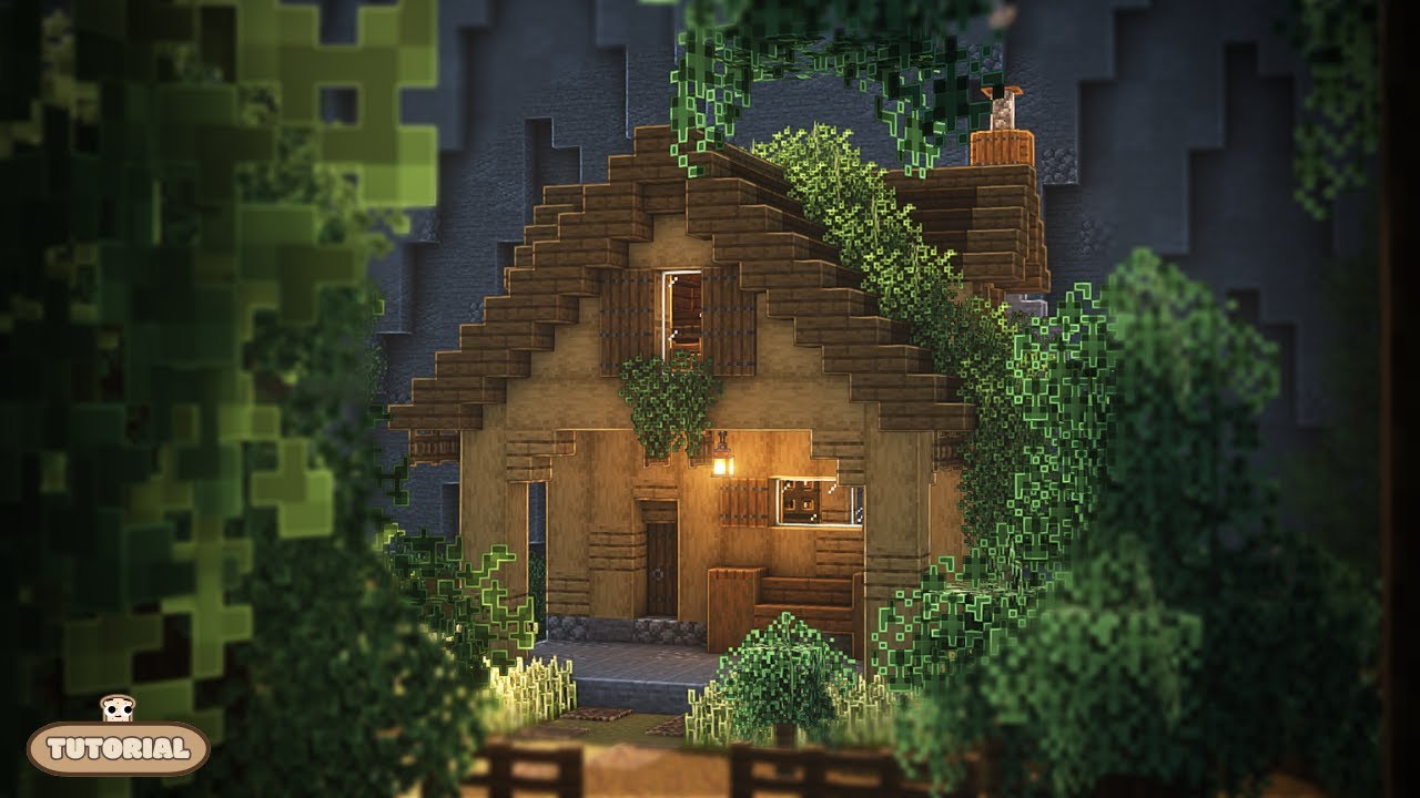 Minecraft | How To Build an Oak Cabin | Tutorial
