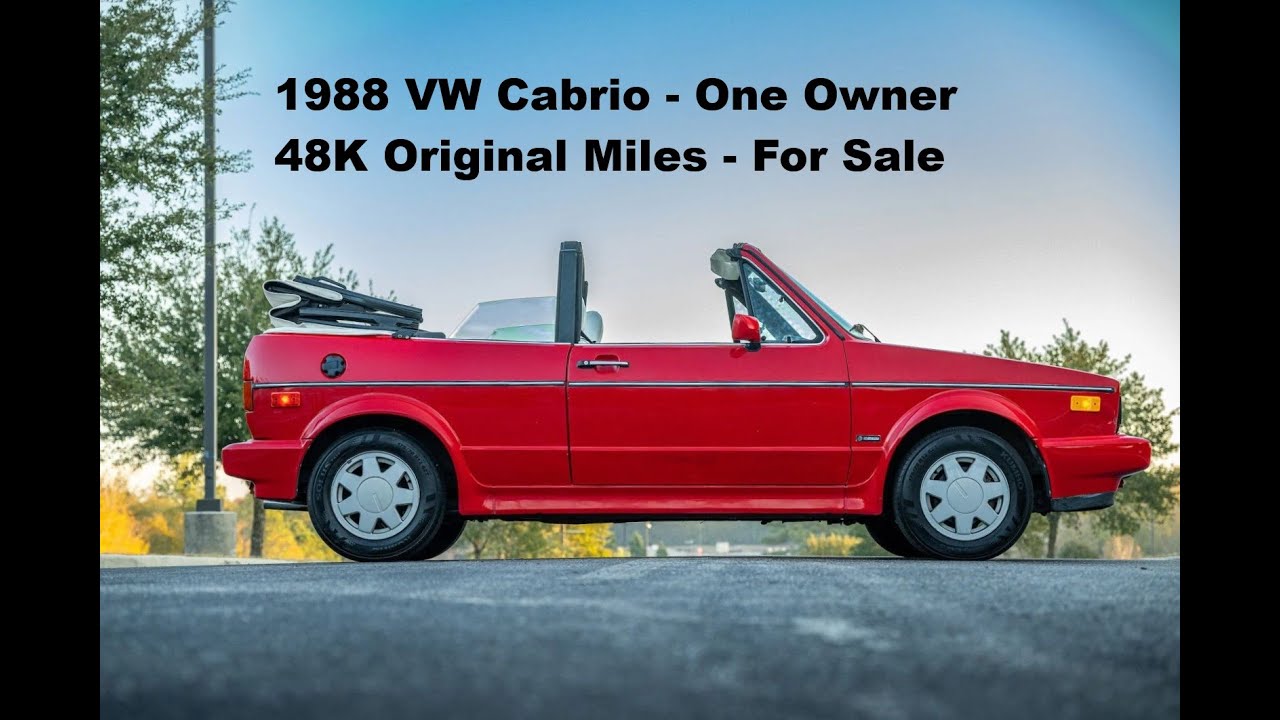 Volkswagen Cabrio 1988 года выпуска, оригинальный пробег 48 000 миль, один владелец, автомобиль и...