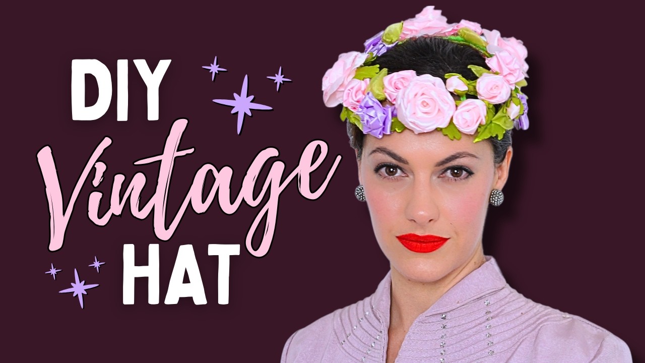 I Made A 1950s Hat // DIY Ribbon Flower Wire Hat
