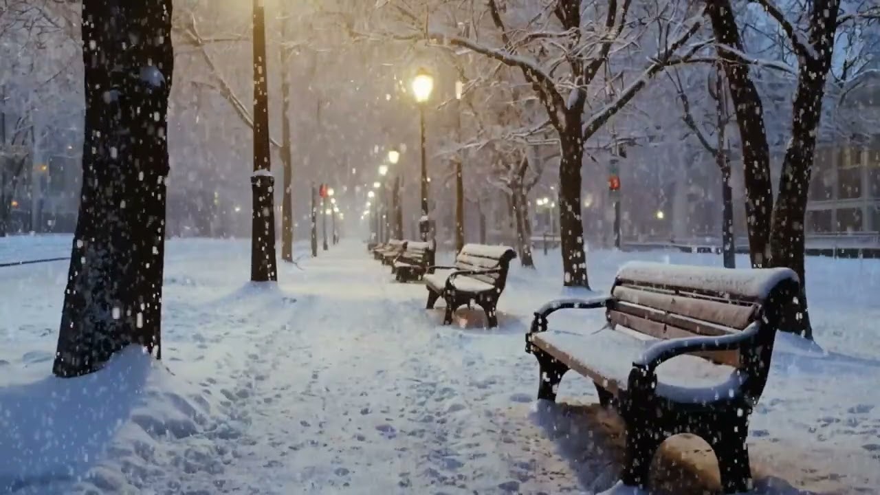 ❄️ Lonely Winter Path | Snowfall, Old Lantern Lights & Quiet Reflections