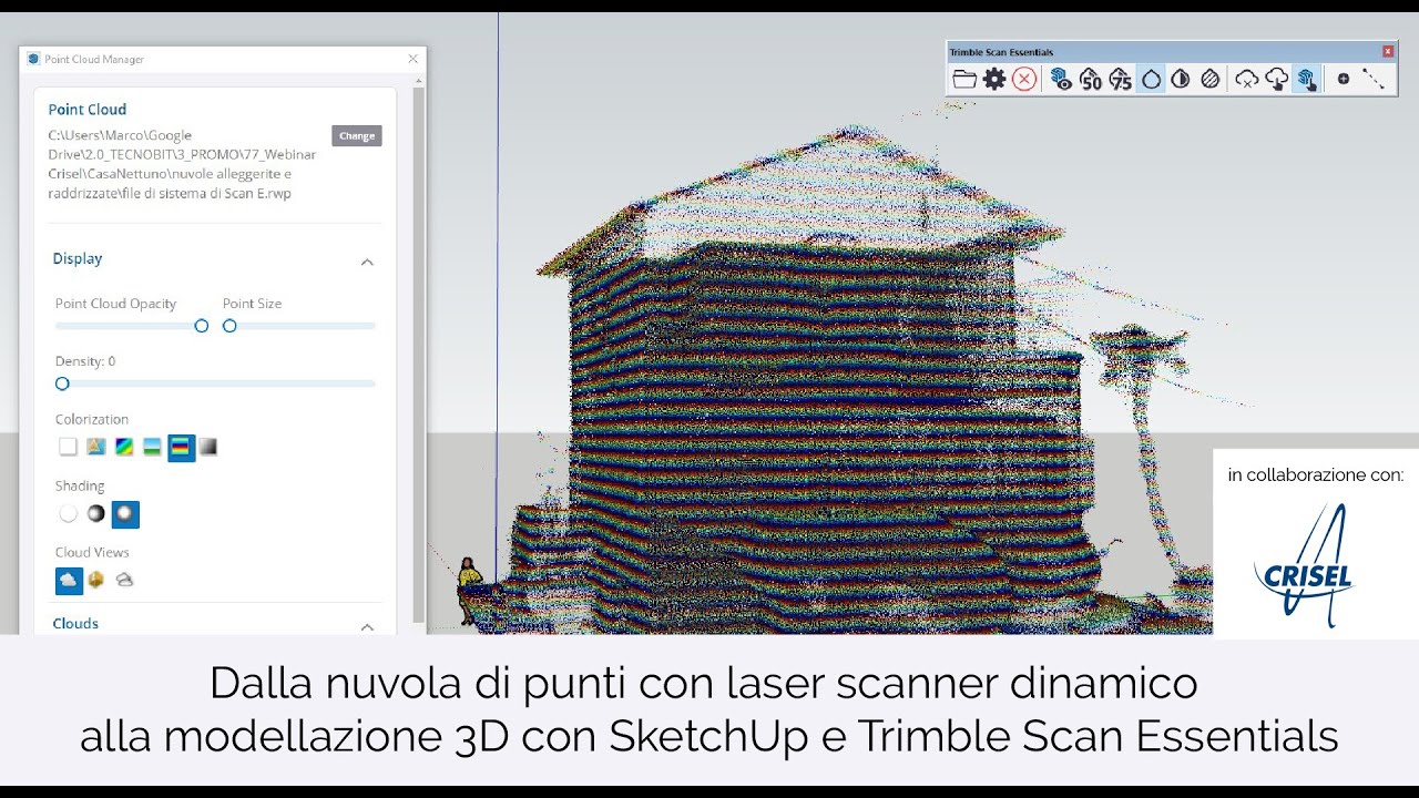 Dalla nuvola di punti alla modellazione 3D con SketchUp e Scan Essentials (webinar Crisel-Tecnobit)