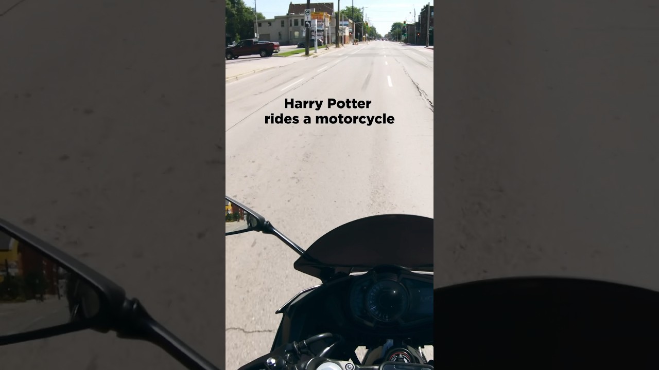 Harry Potter rides motorcycle🪄 #cinematicmotorcycle #motovlogger #ninja400 #harrypotterfan #hamont