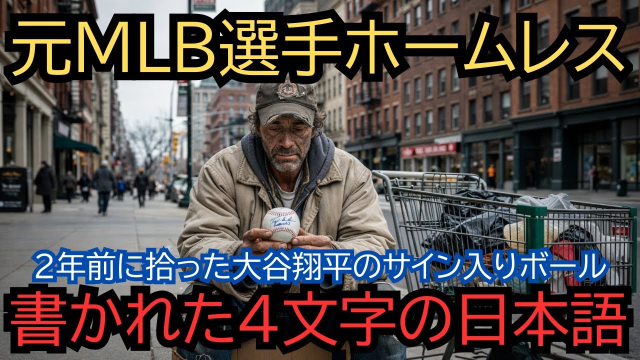 【全米衝撃】「俺は大谷のホームランボールで、人生を取り戻した」ホームレスだった元プロ選手が涙の告白！2年前に拾った