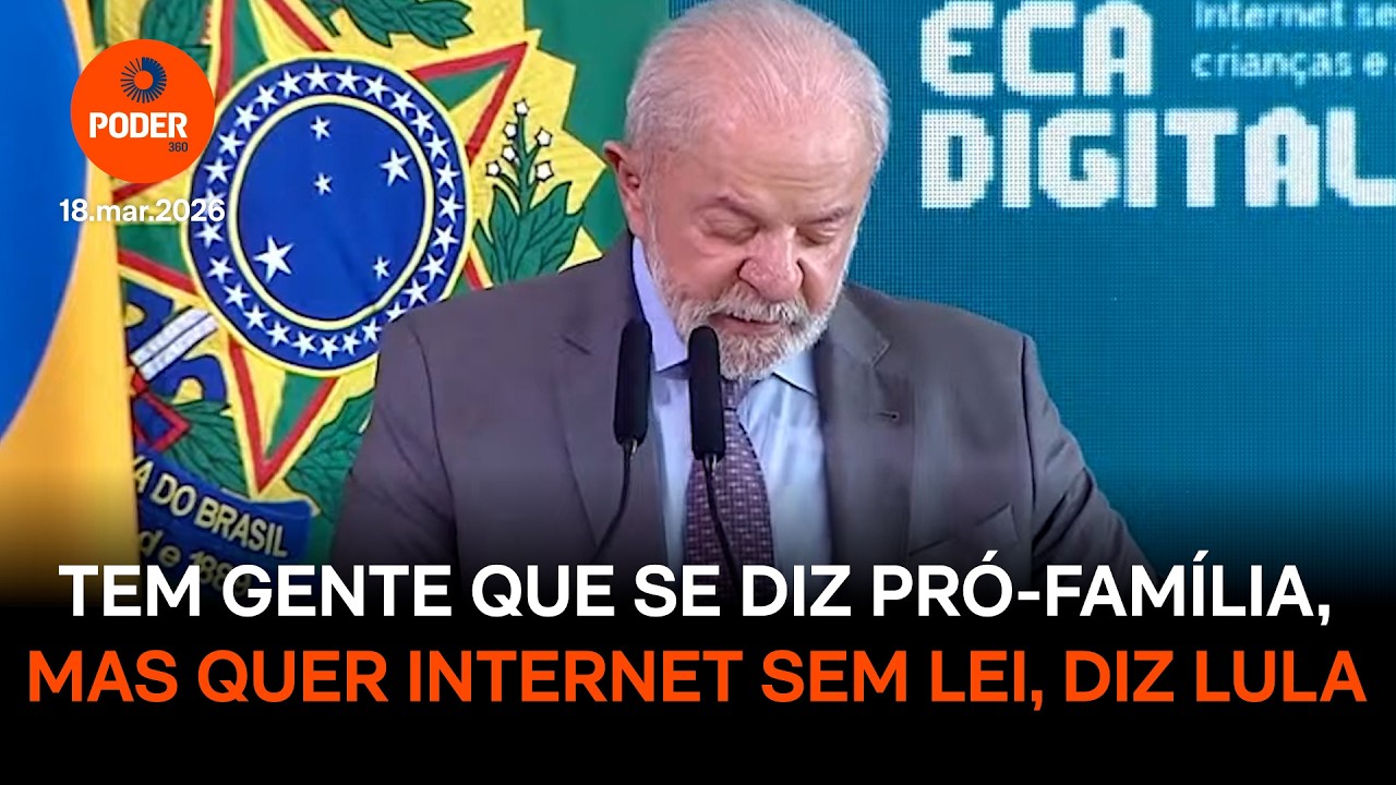 Tem gente que se diz pr&oacute; fam&iacute;lia, mas quer internet sem lei, diz Lula