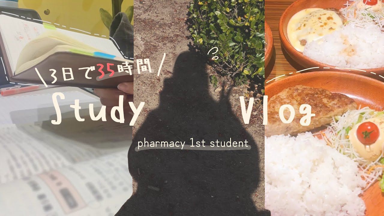 【study vlog】3日間で35時間勉強する薬学生のテスト前vlog