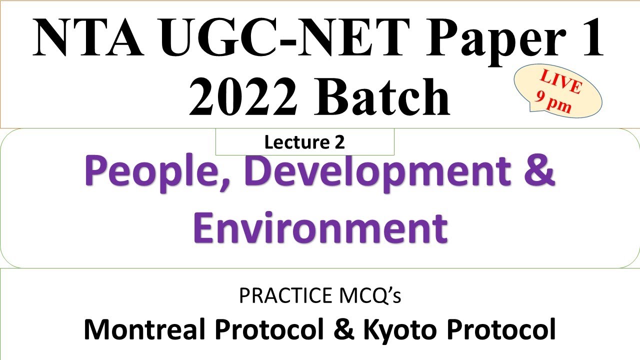 MCQ's on Montreal Protocol & Kyoto Protocol   - Paper 1 2022 - UGC NTA NET - Dr Triptii