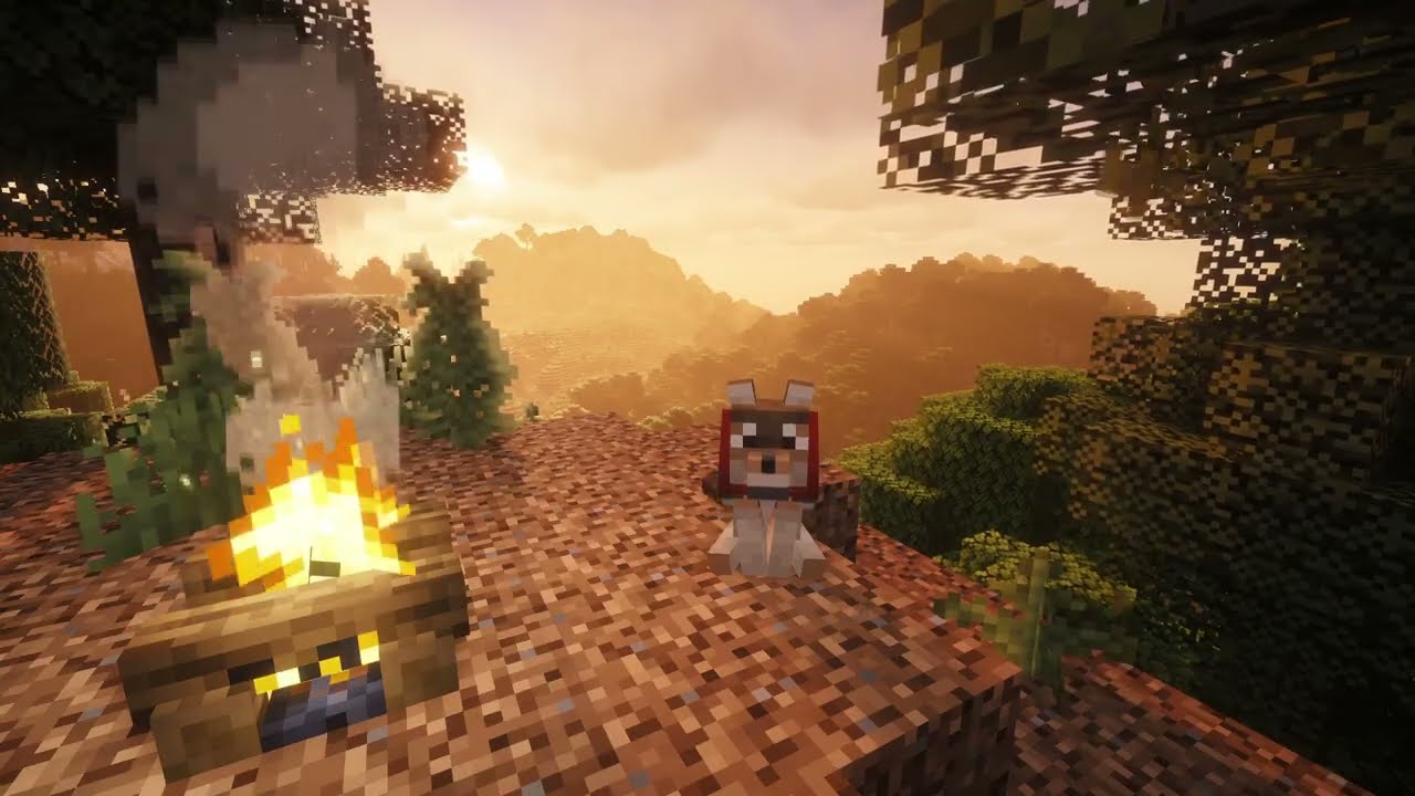 Cozy Campfire with a Loyal Friend | Minecraft Ambient & C418