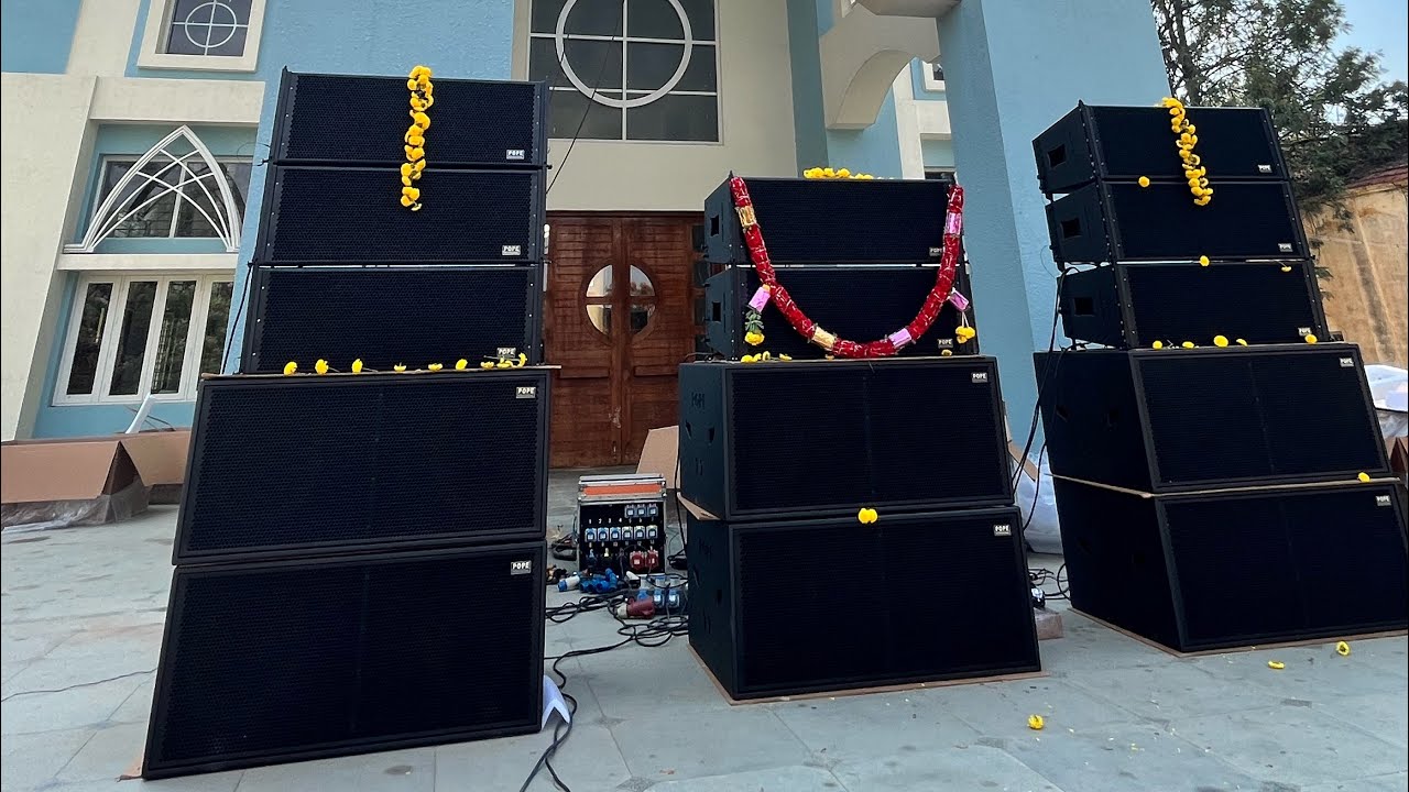 Pope Professional Sound TT-212 and TT-218B line array Full setup || sound check || Subwoofer Test ||