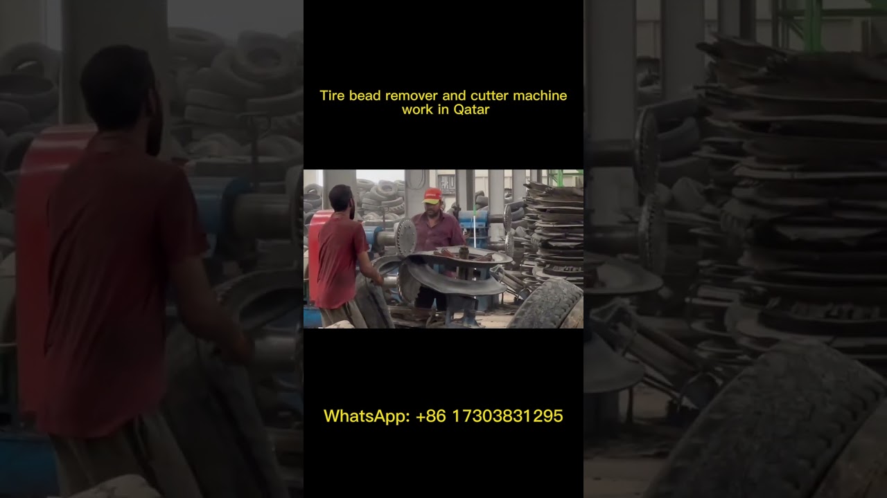 The Tire Bead Remover and Cutter Machine Works in A Qatar Factory