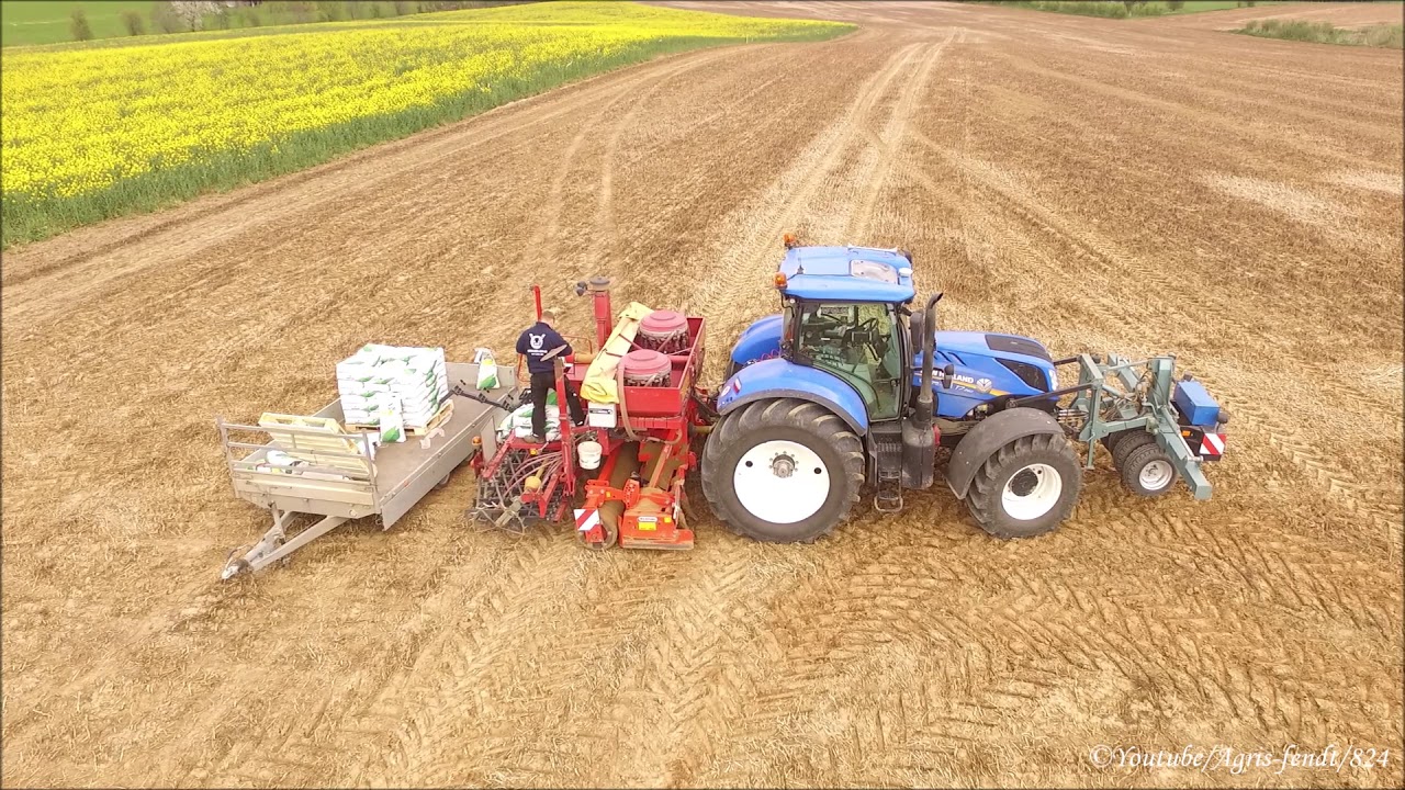 Semis de pois(Zaaien erwten) 2019 | 4x New holland | 2x T7.260, T7.250, T7050 | Loonbedrijf Goemaere