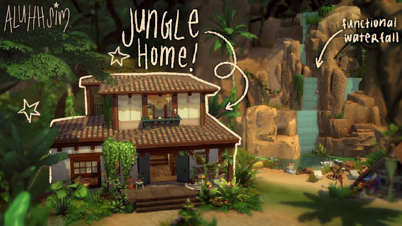 colourful jungle explorer villa🌿🗿🥝 the sims 4: speed build