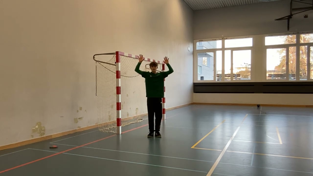 Flügel Wurf täuschung als Handballtorhüter