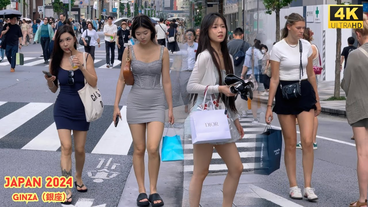 4k hdr japan travel 2024 | Walk in Ginza（銀座）Tokyo japan | City ambience Nature for relaxing