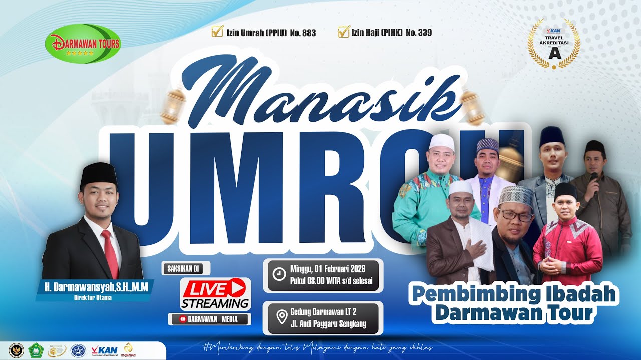 LIVE STREAMING MANASIK UMRAH GROUP KEBERANGKATAN FEBRUARI 2026