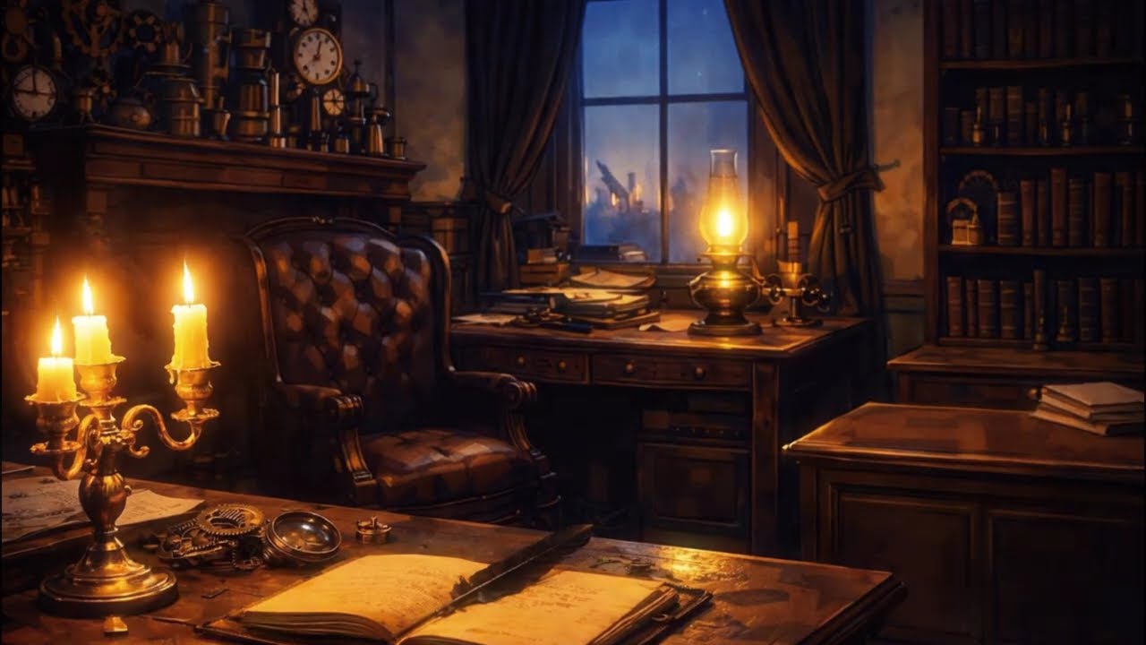 Steampunk Office – Cozy Lofi Beats for Late Night Focus, Study & Writing