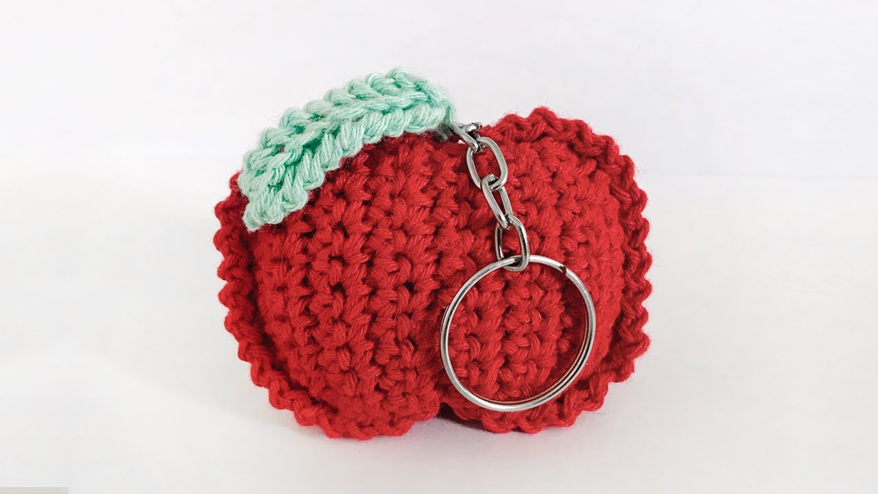 Chaveiro de Crochê Maçã por Marcelo Nunes
