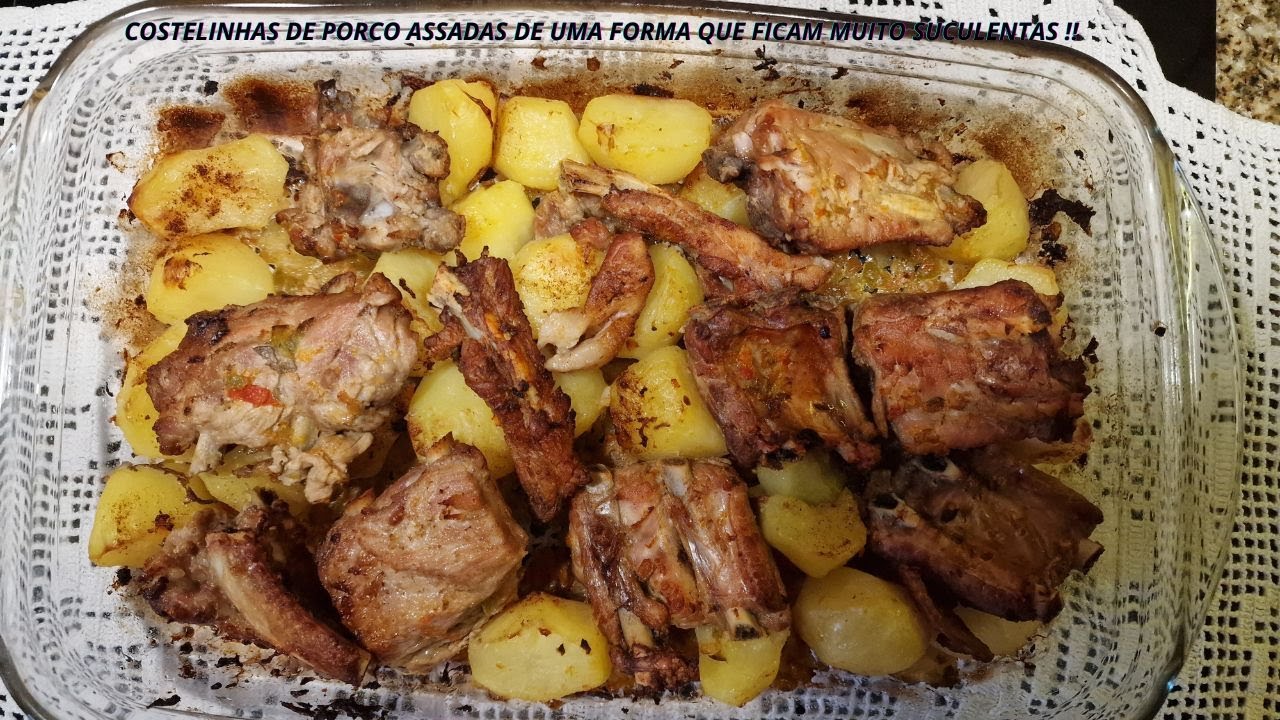 COSTELINHA DE PORCO ASSADA NO FORNO, COM UMA DICA !!  SUCULENTA. FÁCIL DE FAZER !!