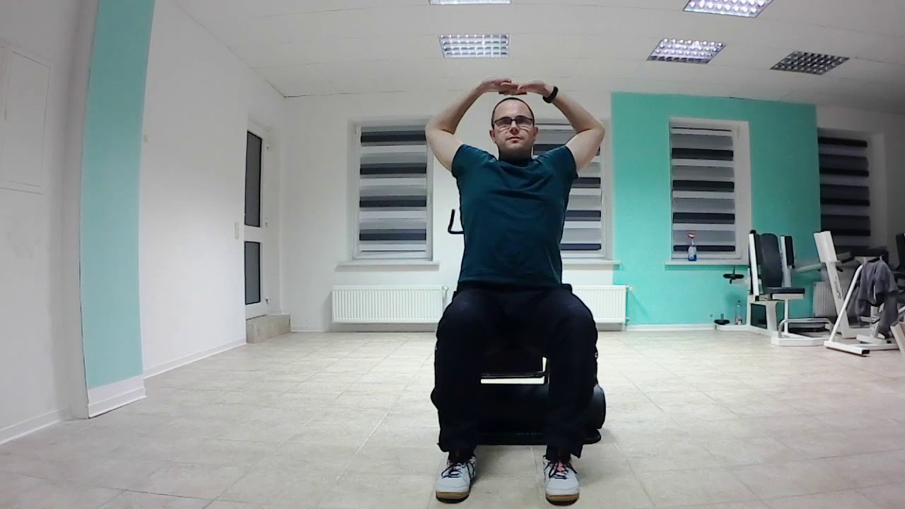 REHA SPORT ZUHAUSE // Schulter und Nacken // Stuhl Thera Band Matte