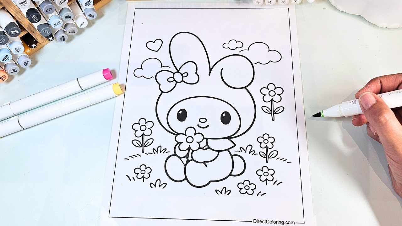 Coloring Cute Sanrio Character My Melody 🎀 ASMR