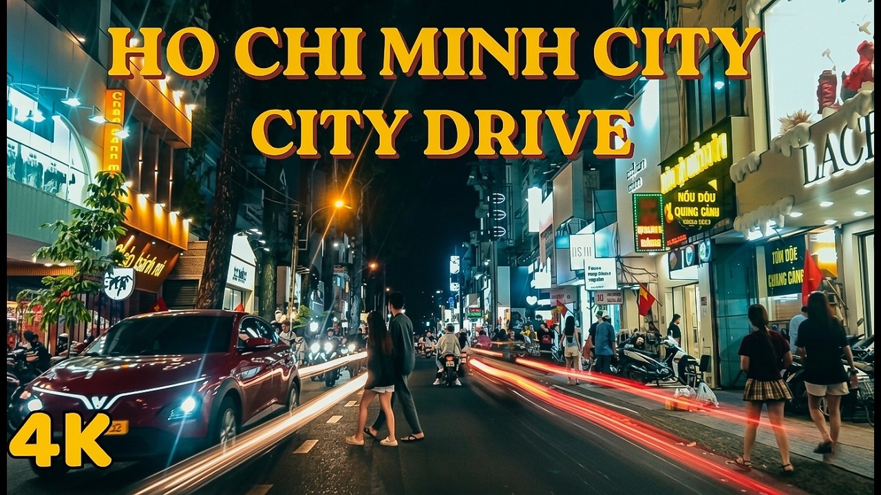 Night Drive in Saigon  Calm City Ambience No Music
