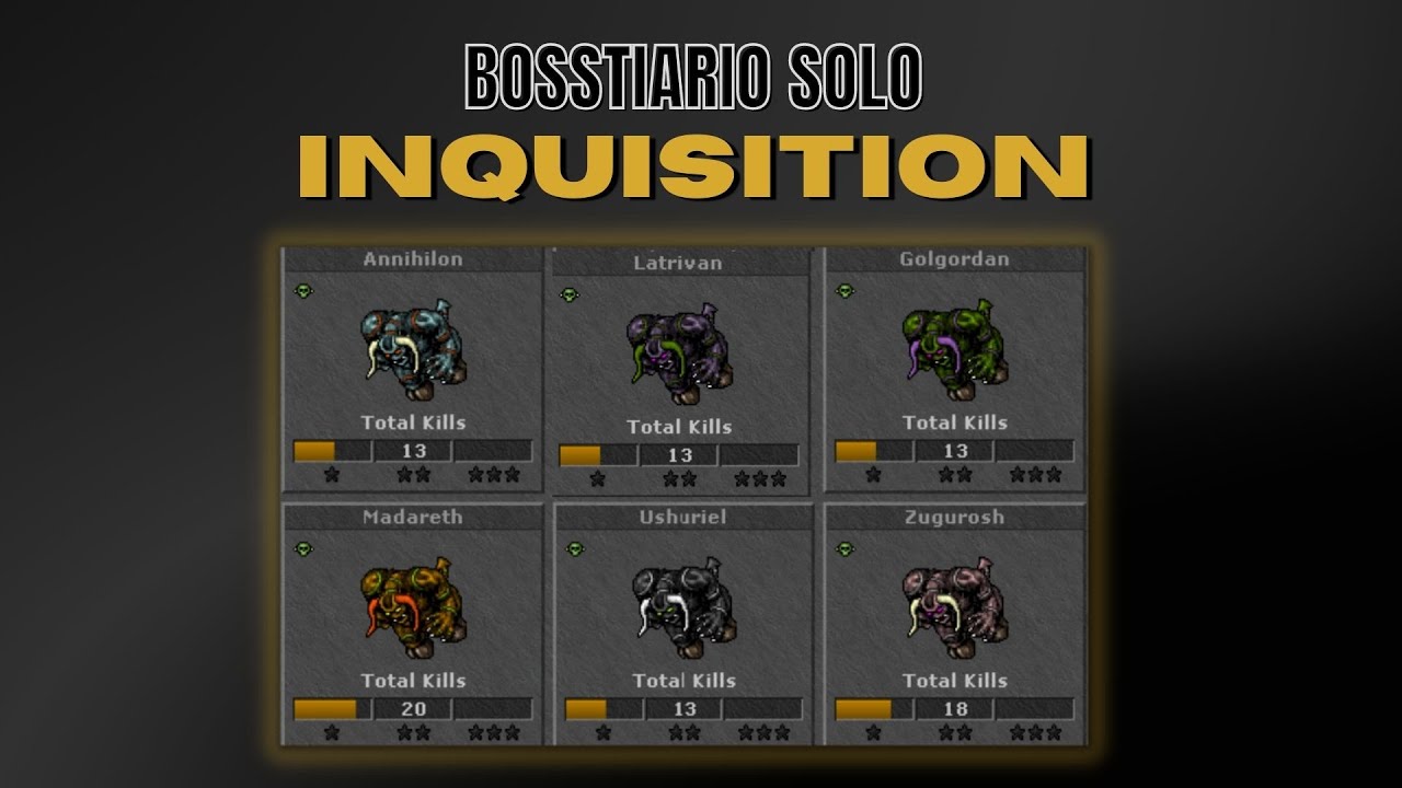 TIBIA - BOSSTIARIO NA PRÁTICA [SOLO INQUISITION]