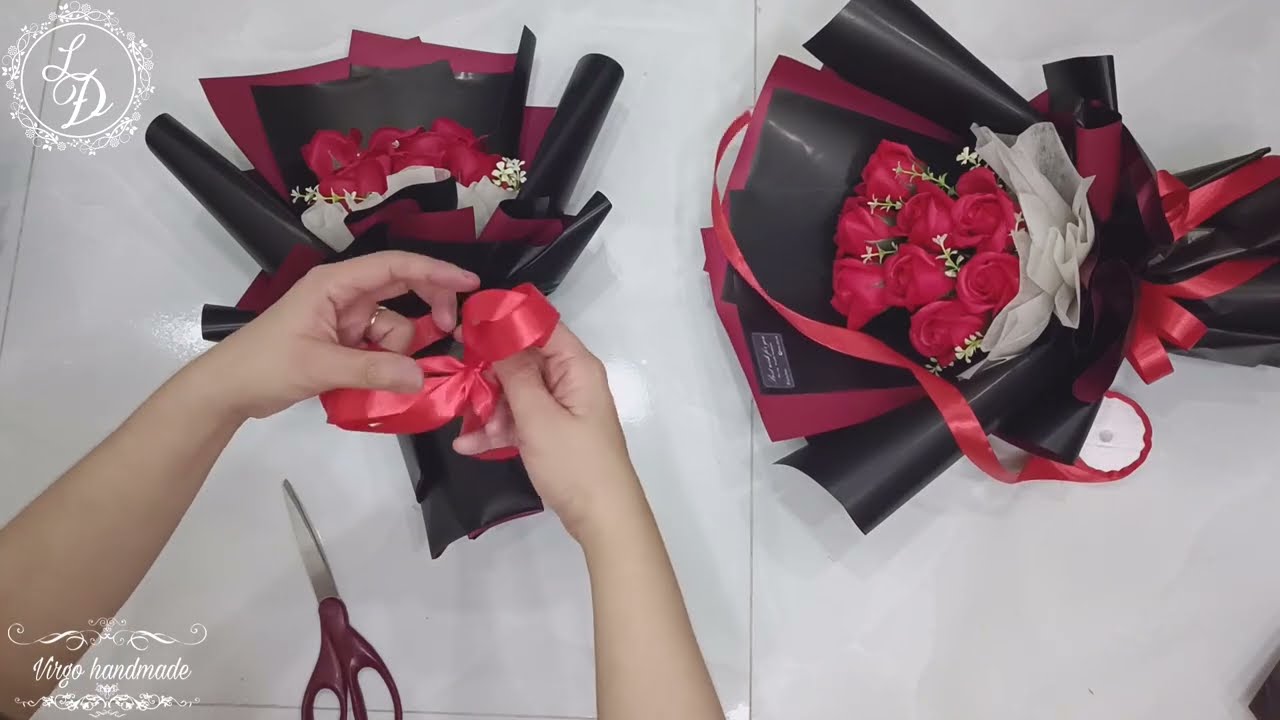 Hướng Dẫn Cách Bó Hoa Sáp 8 Bông Đơn Giản Đẹp | Virgo handmade #hoasapthom #cachbohoa #cachbohoasap