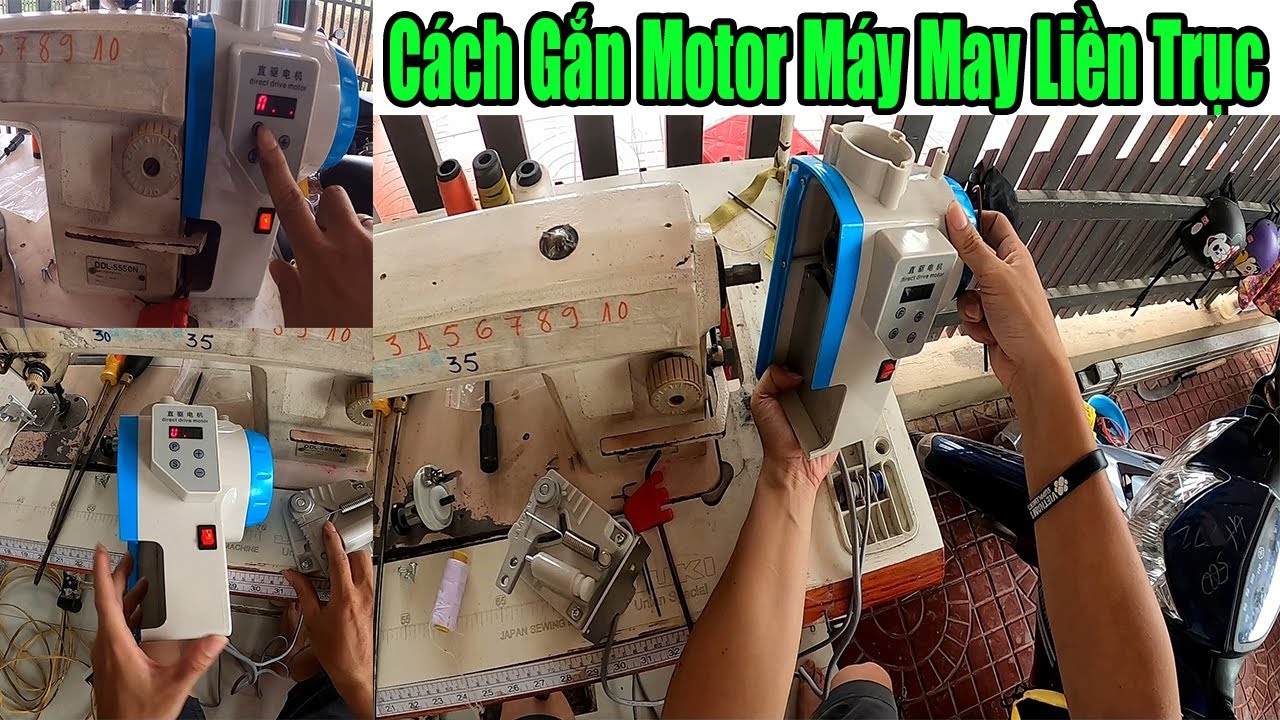 Cách Gắn Motor May May Liền Trục Tiết Kiệm Điện | Motor Máy May Thế Hệ Mới | #nganhmaymac