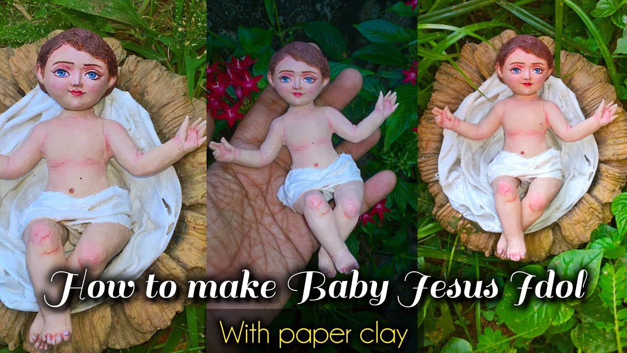 How to make Baby Jesus with paper Clay| | Jesus |sculpture|Creative Jay|DIY| art |Christmas Special