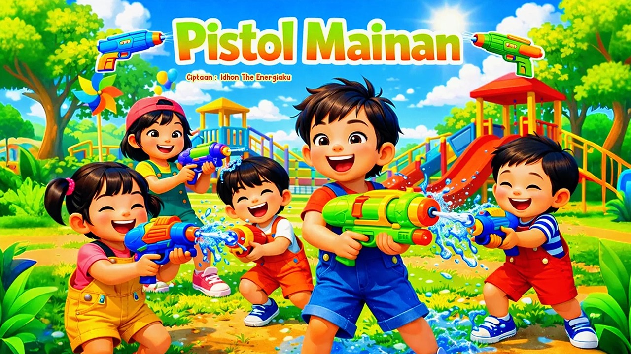 Pistol Mainan - Lagu Anak Indonesia AI Lucu Bermain Hujan | Lagu Untuk Anak Hebat