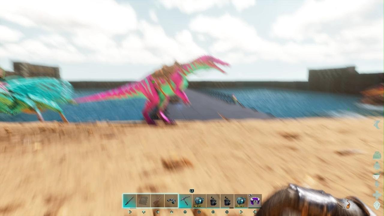 ARK Survival Ascended cueva del fuerte con baryonyx y flor rara servidor oficial pve