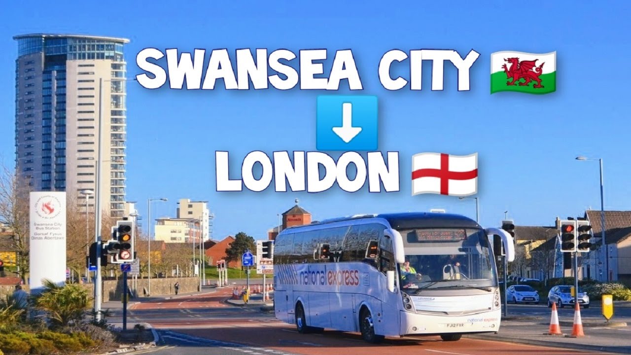 BUS RIDE SWANSEA CITY (WALES) TO LONDON