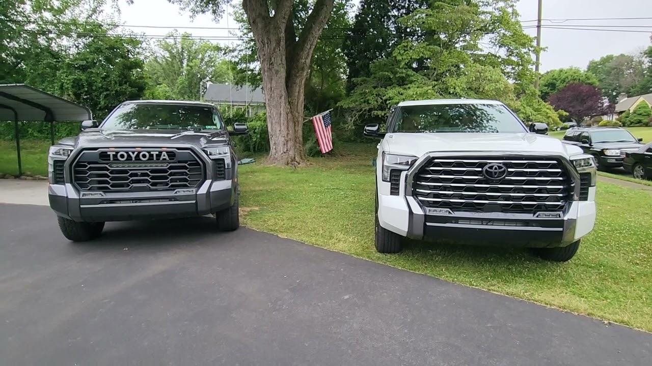 NEW 2024 Toyota Tundra 1794 Limited Edition Wind Chill Pearl and Toyota Tundra TRD PRO comparison