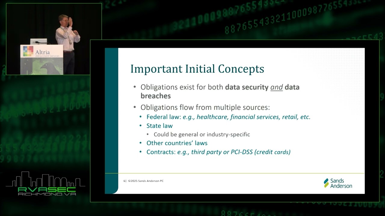 RVAsec 2025: Bobby Turnage Jr. - Data Breach Management and Legal Issues forITProfessionals